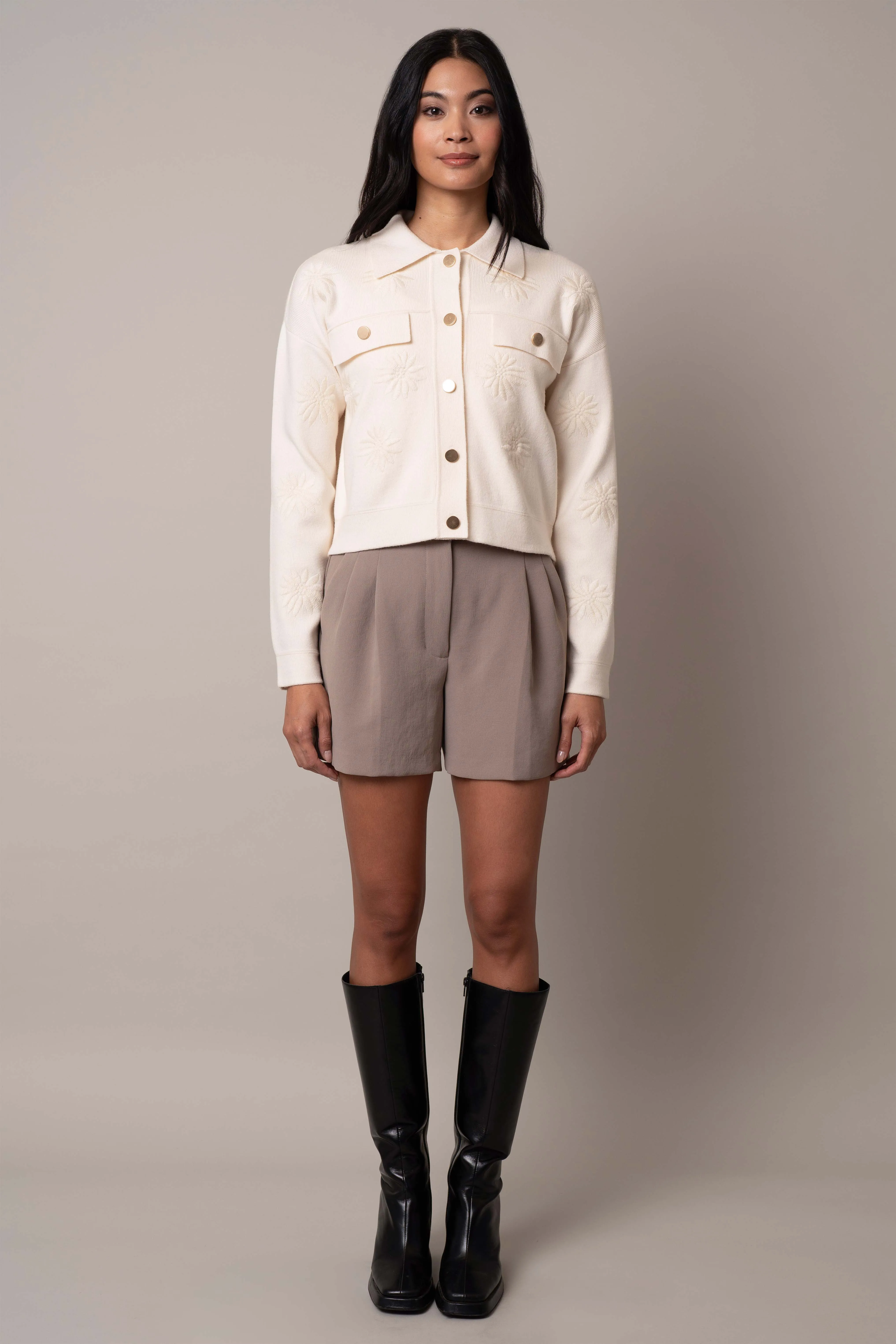 Button Down Jacket with Embellishment