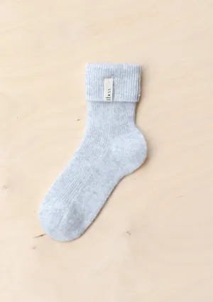 Cashmere & Merino Socks in Light Grey Melange