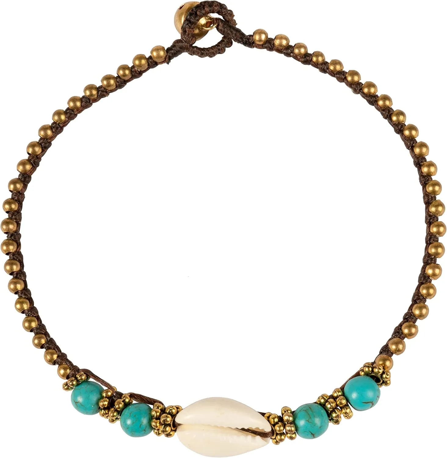CCcollections beaded Anklets for women - pearl, natural semi precious stone crystal wax cord ankle bracelets