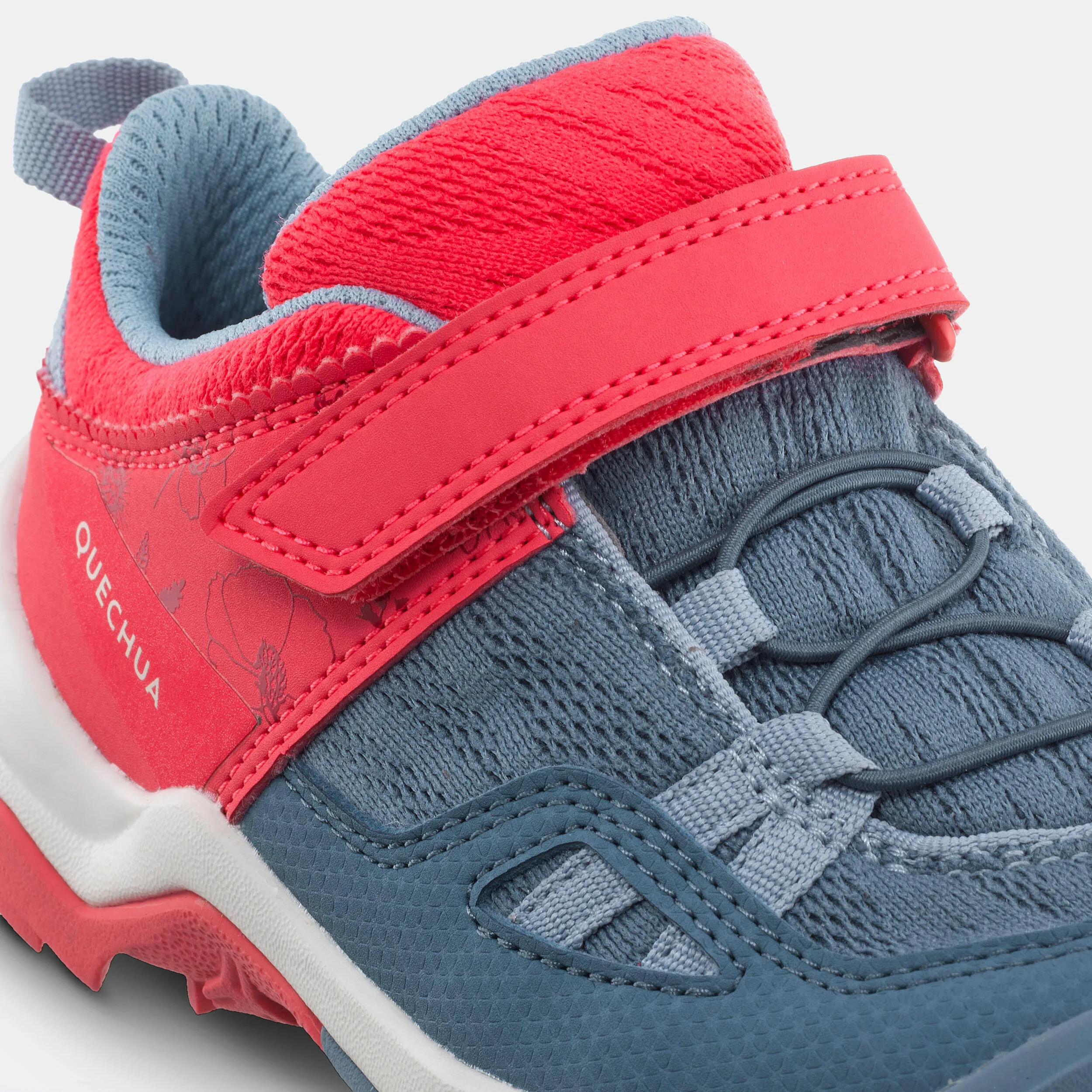 Children's hiking sneakers Quechua CrossRock with Velcro, size 24-34, pink/blue
