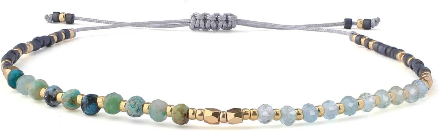 CQUAN CHI Charm Crystal Seed Bead Bracelet Handmade Strand Friendship Bracelet for Women Jewelry