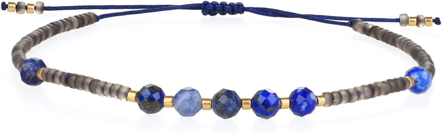 CQUAN CHI Charm Pearl Bracelet Handmade Friendship Seed Bead Bracelets Thin Strings Flat Knot Adjustable Women Bracelets