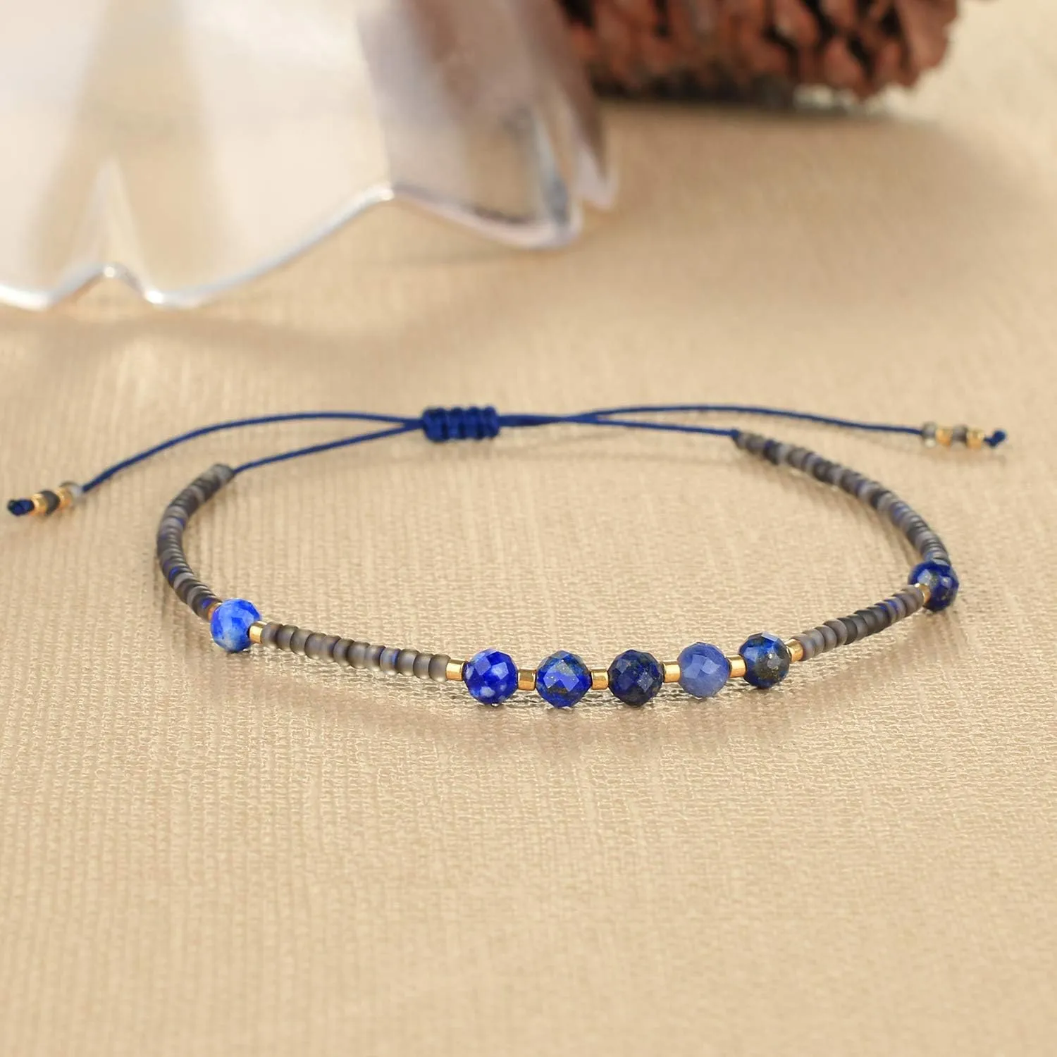 CQUAN CHI Charm Pearl Bracelet Handmade Friendship Seed Bead Bracelets Thin Strings Flat Knot Adjustable Women Bracelets