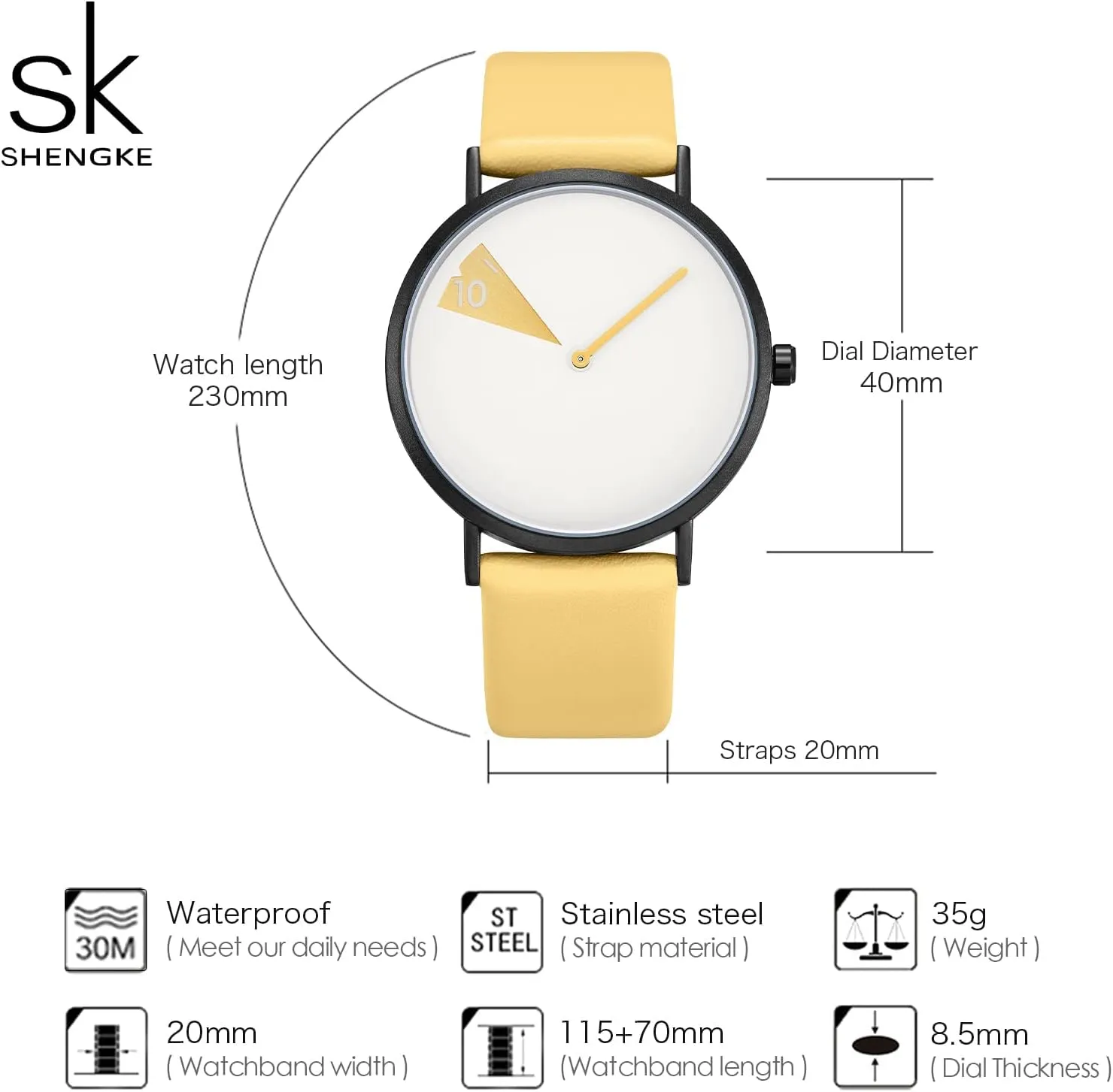 Creative Watch Ultra-Thin Strap Casual Fashion Quartz Minimalist Watch
