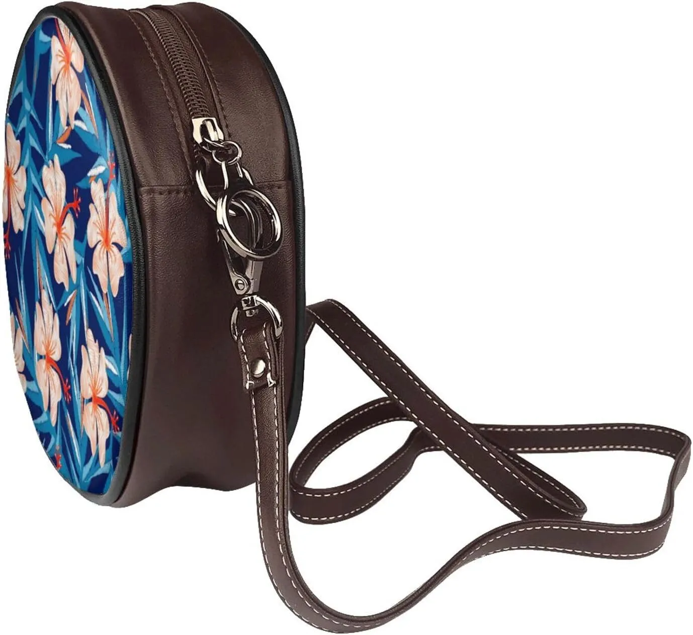 Crossbody Purse for Women, PU Leather Round Crossbody Bag, Mini Purses Handbags with Strap Zipper