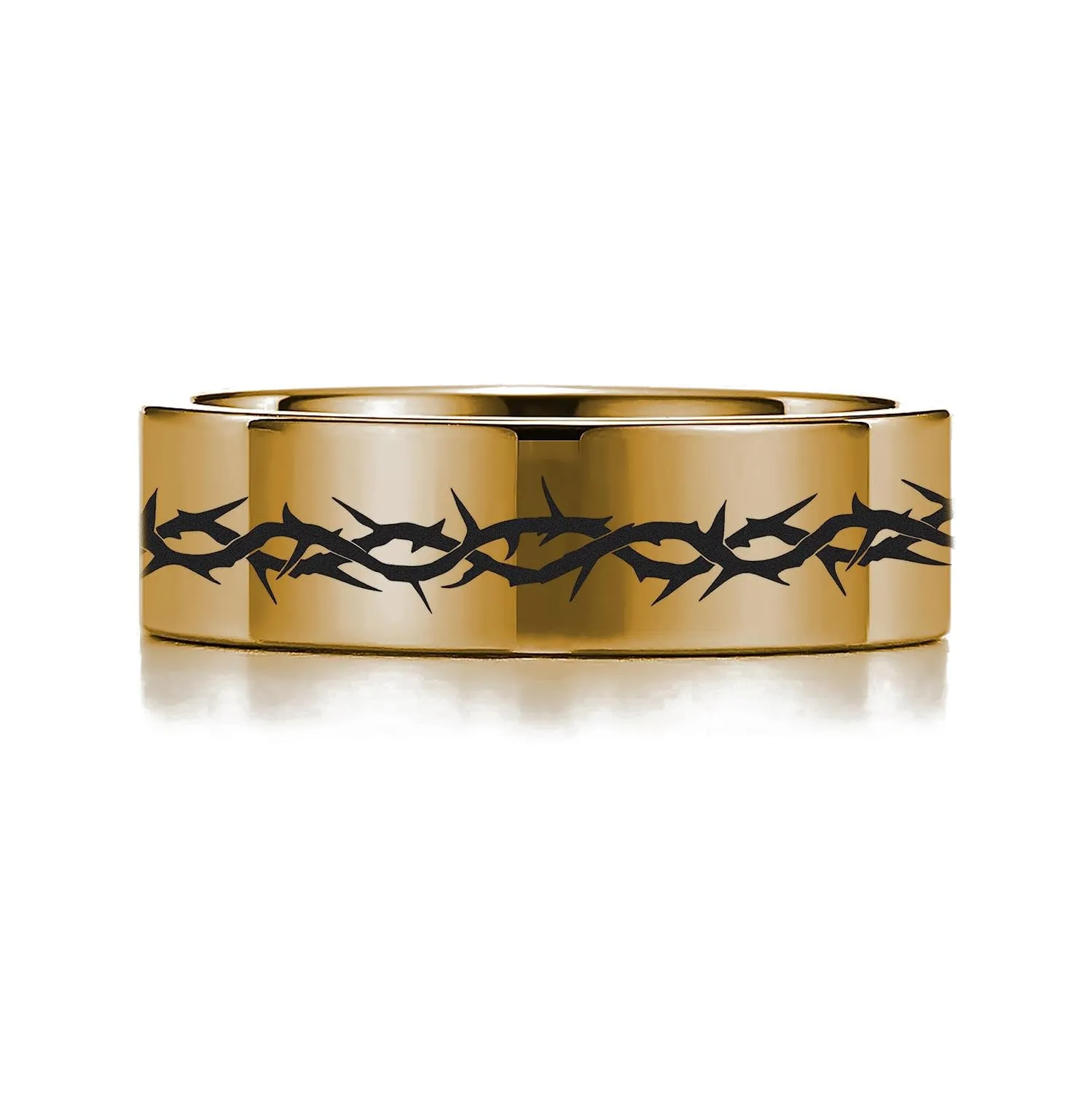 Crown of thorns eternity ring Barbed wire twist wedding band Crown of thorns symbol ring Barbed wire ring Rustic barbed wire wedding band Crown of thorns couple rings Barbed wire statement ring