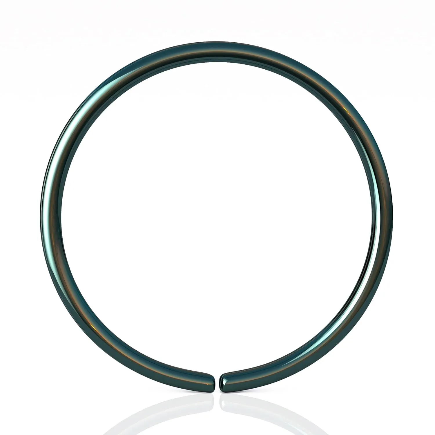Dark Green Nose Ring 20G Plain Hoop - 925 Sterling Silver Nose Piercing - Tiny Nose Rings Jewelry
