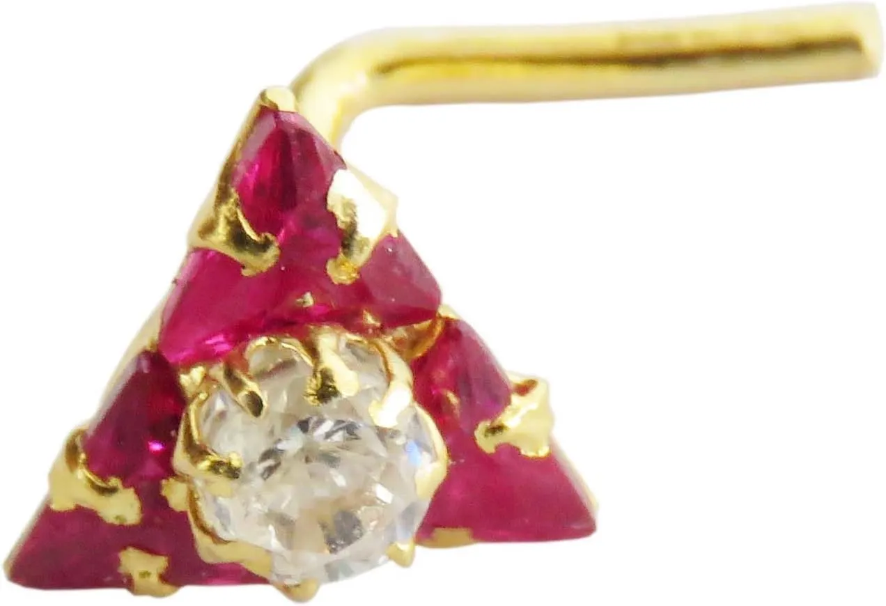 Diamond Nose Hoop Indian Nose Ring Sterling Silver Nose Stud Gold Nose Hoop Indian Nose Stud Ruby Nose Pin Twist Nose Hoop