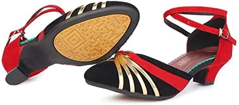 DKZSYIM Women's Latin Dance Shoes Ballroom Practice Performance Dance Shoes Model DYBJ