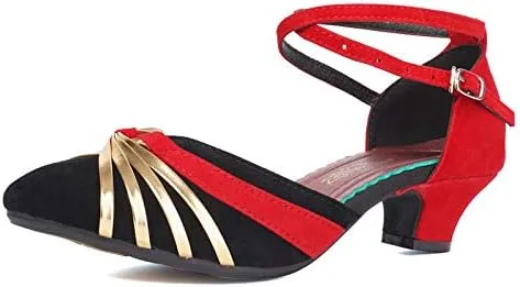 DKZSYIM Women's Latin Dance Shoes Ballroom Practice Performance Dance Shoes Model DYBJ