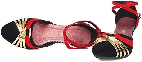 DKZSYIM Women's Latin Dance Shoes Ballroom Practice Performance Dance Shoes Model DYBJ