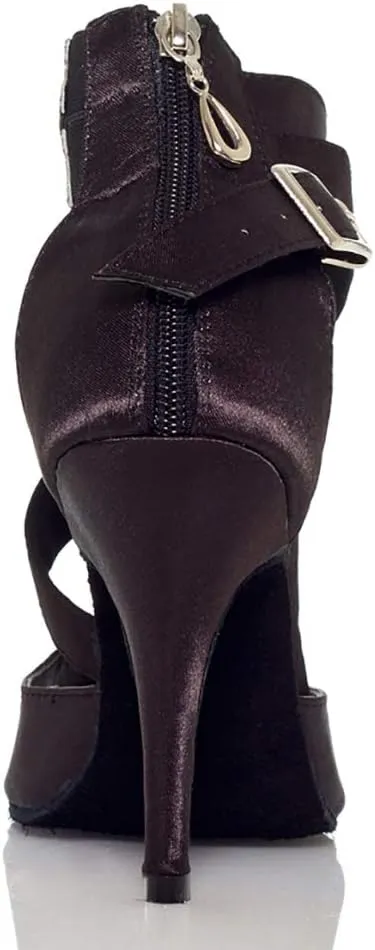 DKZSYIM Women's Satin Latin Dance Shoes Ballroom Performance Dance Shoes,Model YCL014-L025