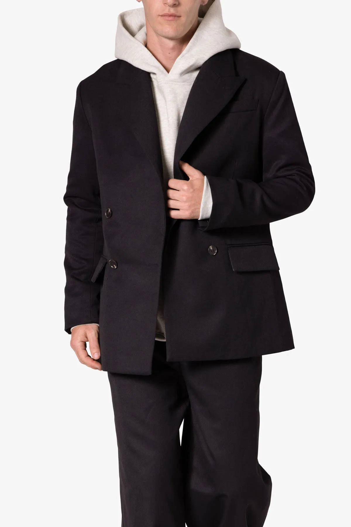 Double Breasted Suit Jacket - Black