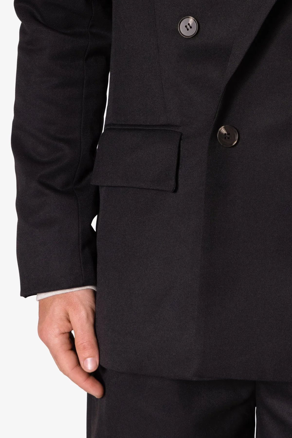 Double Breasted Suit Jacket - Black