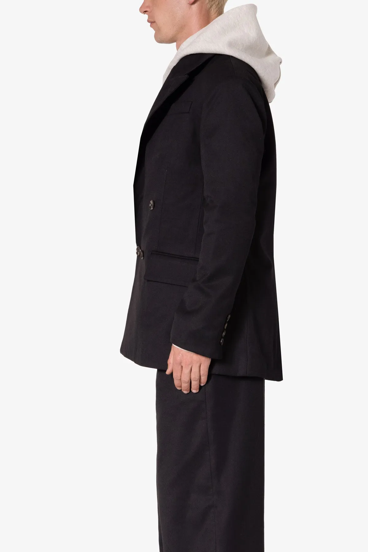 Double Breasted Suit Jacket - Black