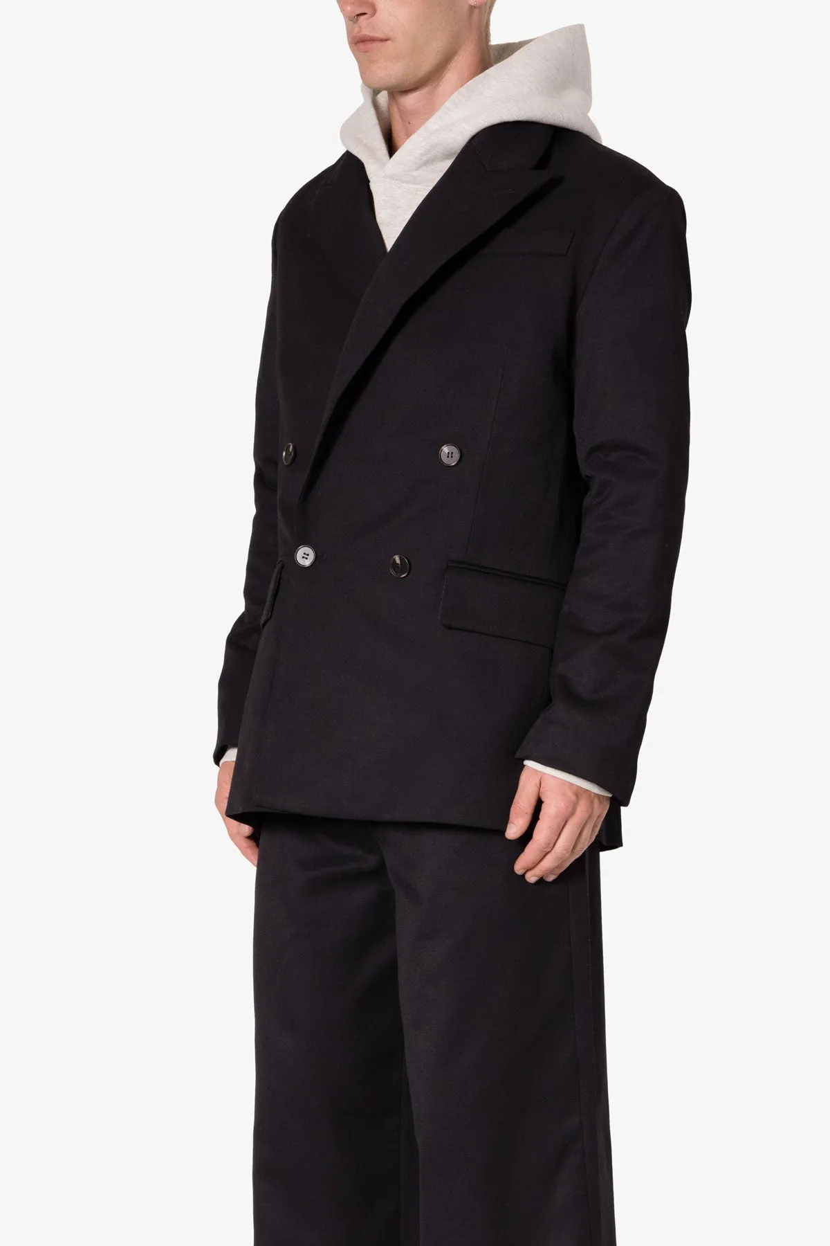 Double Breasted Suit Jacket - Black