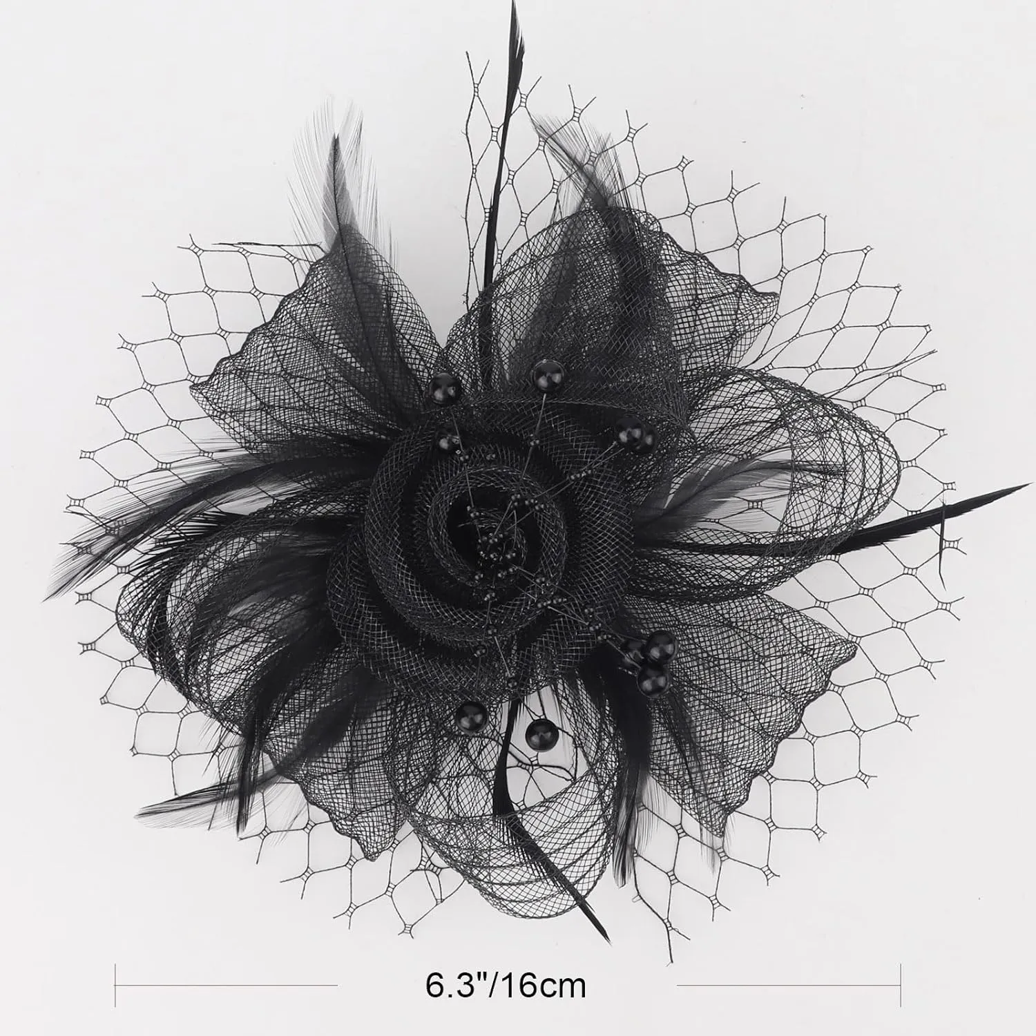 DRESHOW Fascinators Hat Feather Headband Women's Fascinators Tea Party Headwear with Clip Flower Head Band for Girls & Women