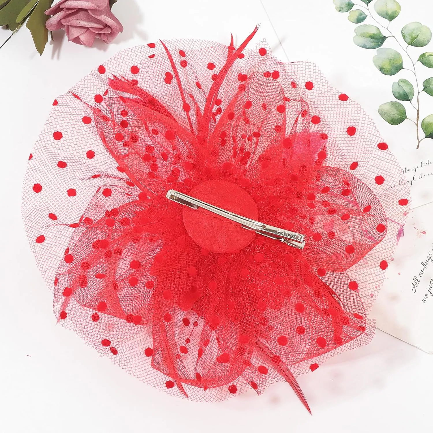 DRESHOW Fascinators Hat Feather Headband Women's Fascinators Tea Party Headwear with Clip Flower Head Band for Girls & Women