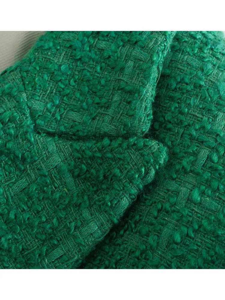 DressBetty - Double Breasted Textures Green Blazer