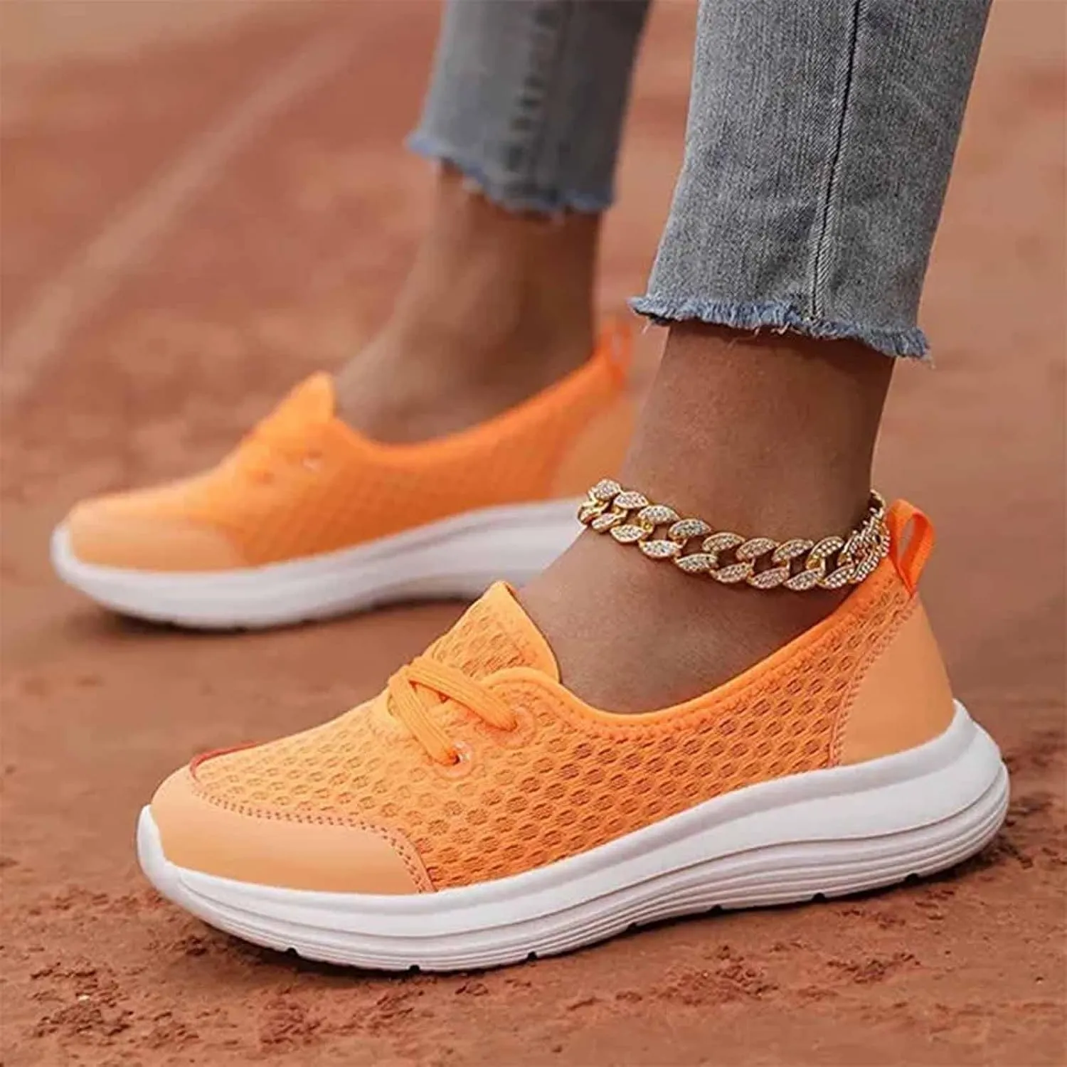 Enjerr Orthopedic Shoes Womens, Lightweight Knitted Shoes, Slip On Sneakers Comfortable Breathable Comfort