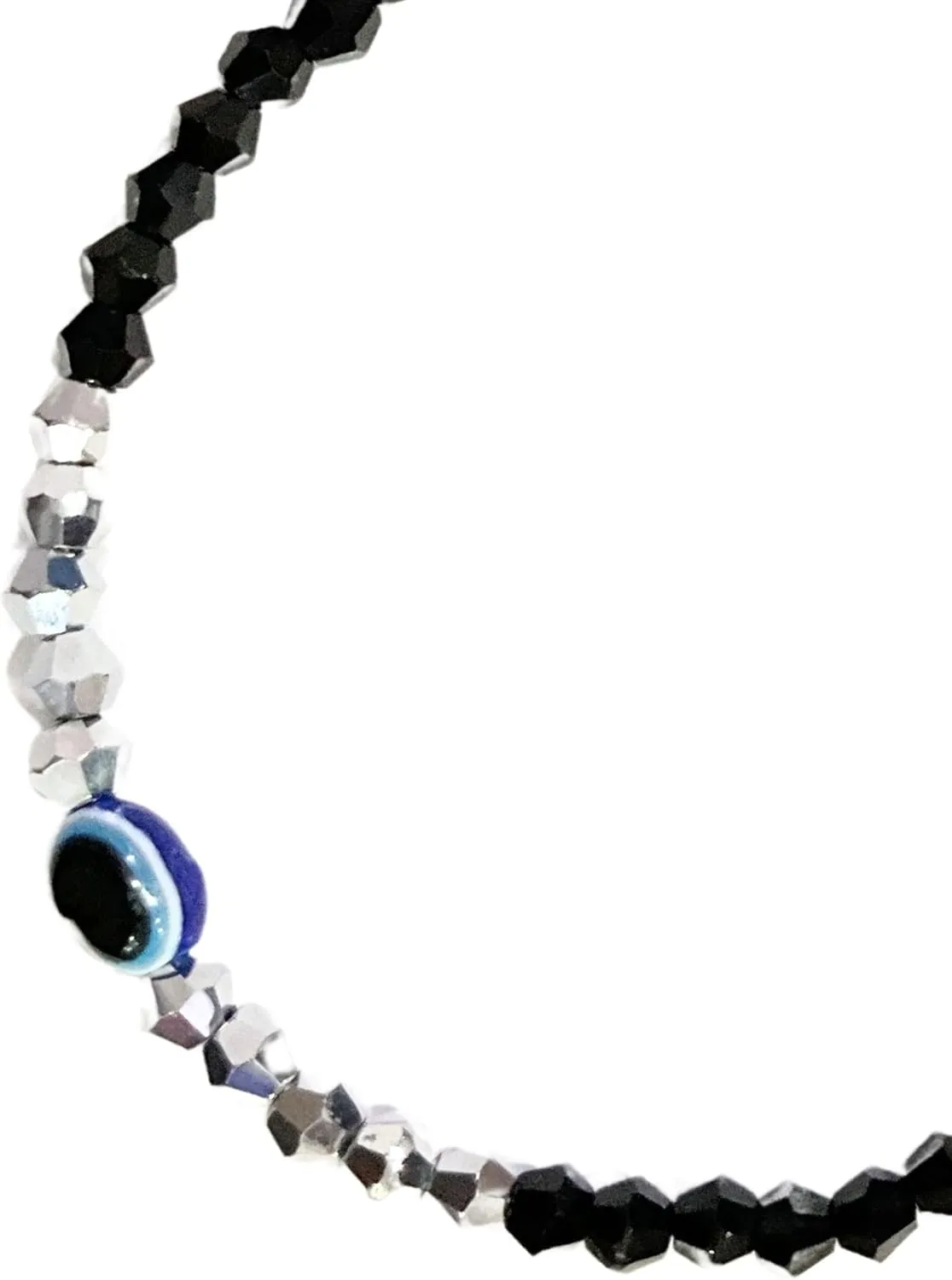 Evil Eye Anklet Bracelet Handmade Black Bead Crystal Adjustable Foot Jewelry Waterproof Chain Anklets Jewelry Gifts for Her Women Mom Wife Girlfriend Summer Beach