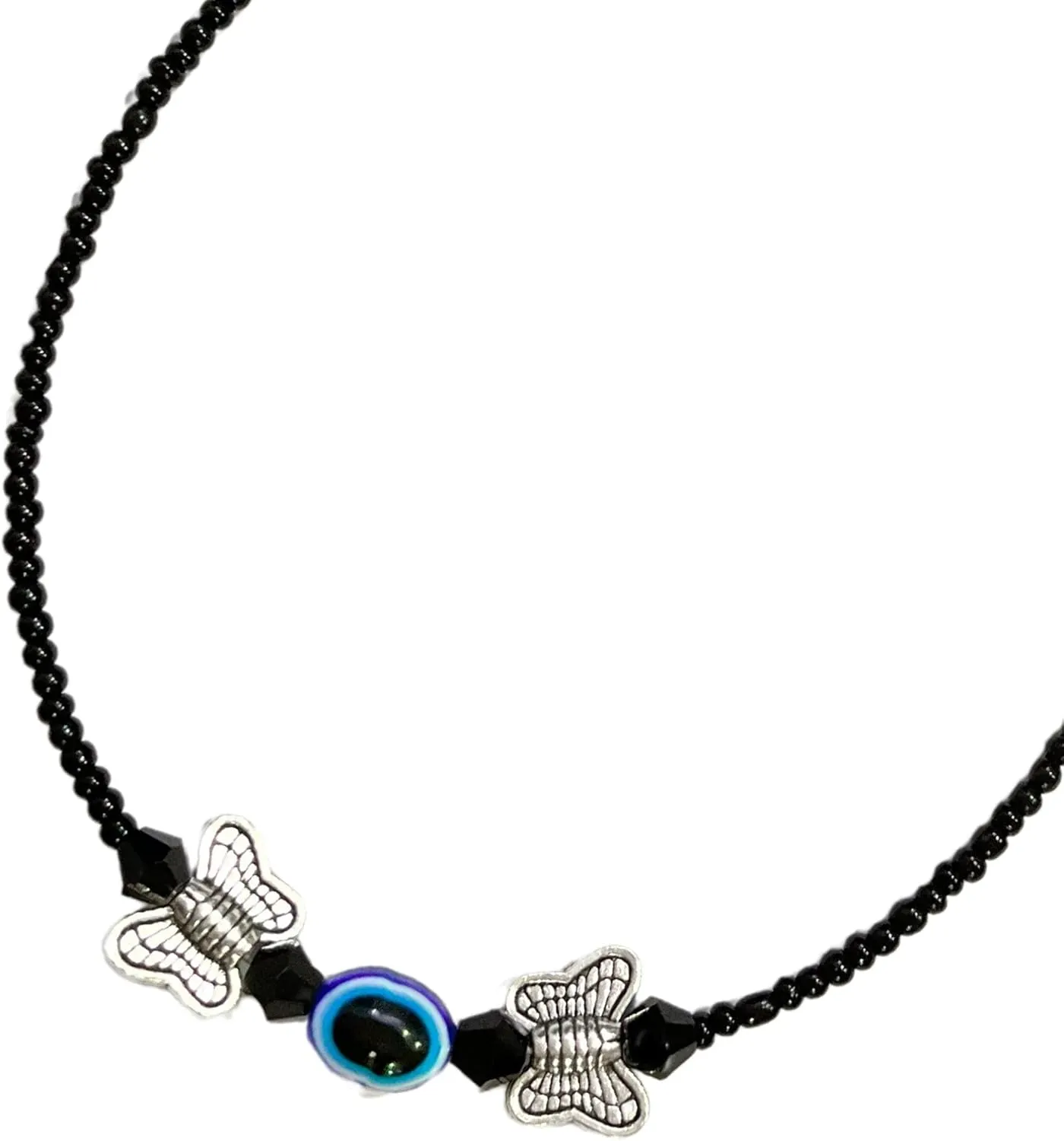 Evil Eye Anklet Bracelet Handmade Black Beads Crystal Adjustable Foot Jewelry Waterproof Chain Anklets Jewelry Gifts for Her Women Mom Wife Girlfriend Summer Beach