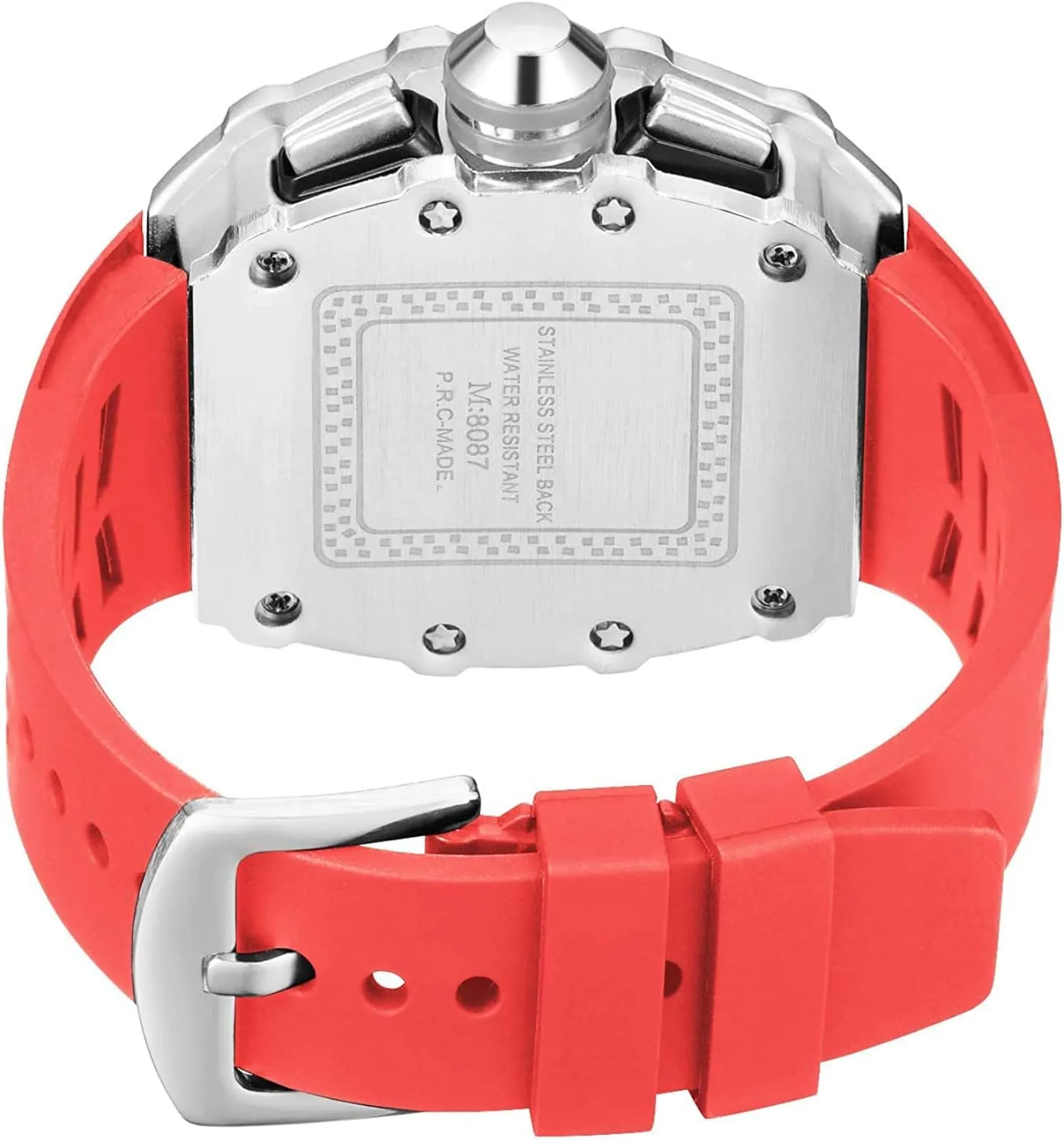 FANMIS Mens Bling Punk Diamond Chronograph Watches Fashion Style Silicone Band Sports Wrist Watch