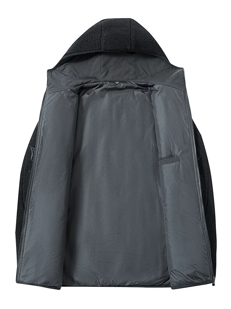 Fashion Letter Embroidery Hooded Fleece Jacket / Oversized Clothes - SF0867