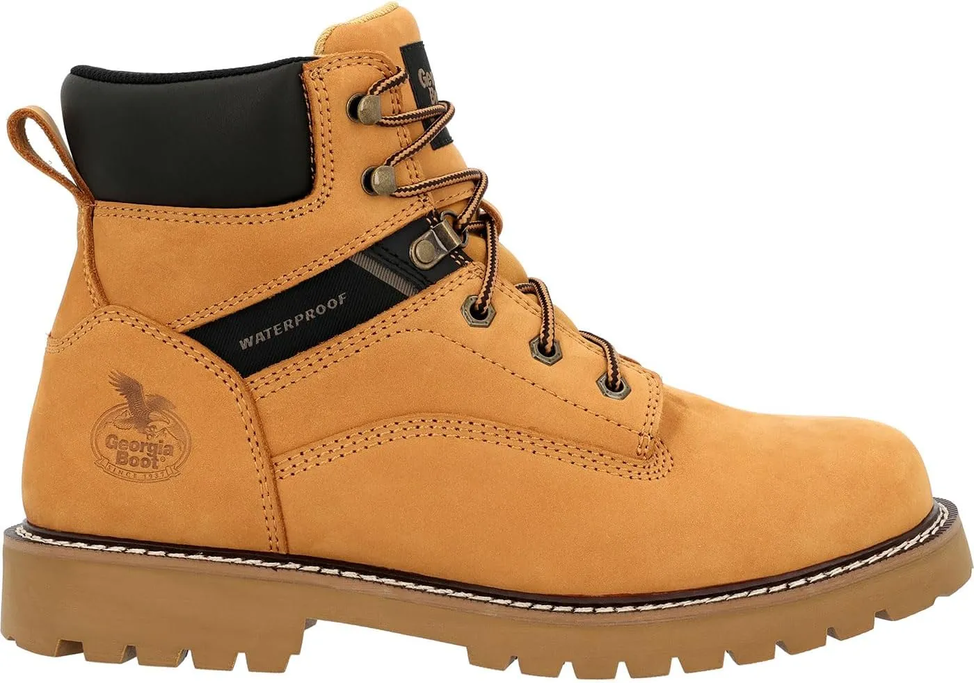 Georgia Boot Mens Core 37 6 Inch Steel Toe Work Safety Shoes Casual - Brown