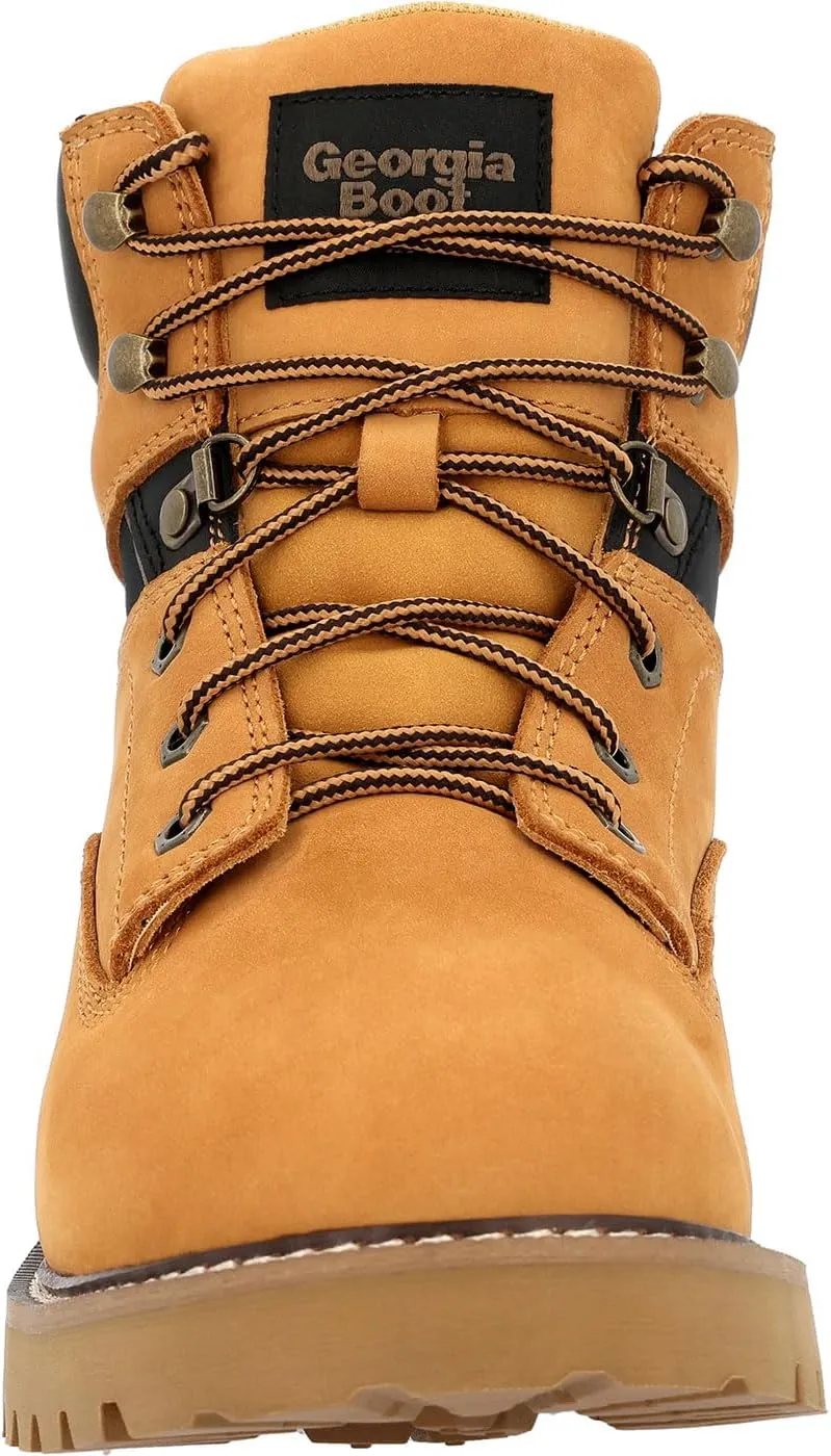 Georgia Boot Mens Core 37 6 Inch Steel Toe Work Safety Shoes Casual - Brown