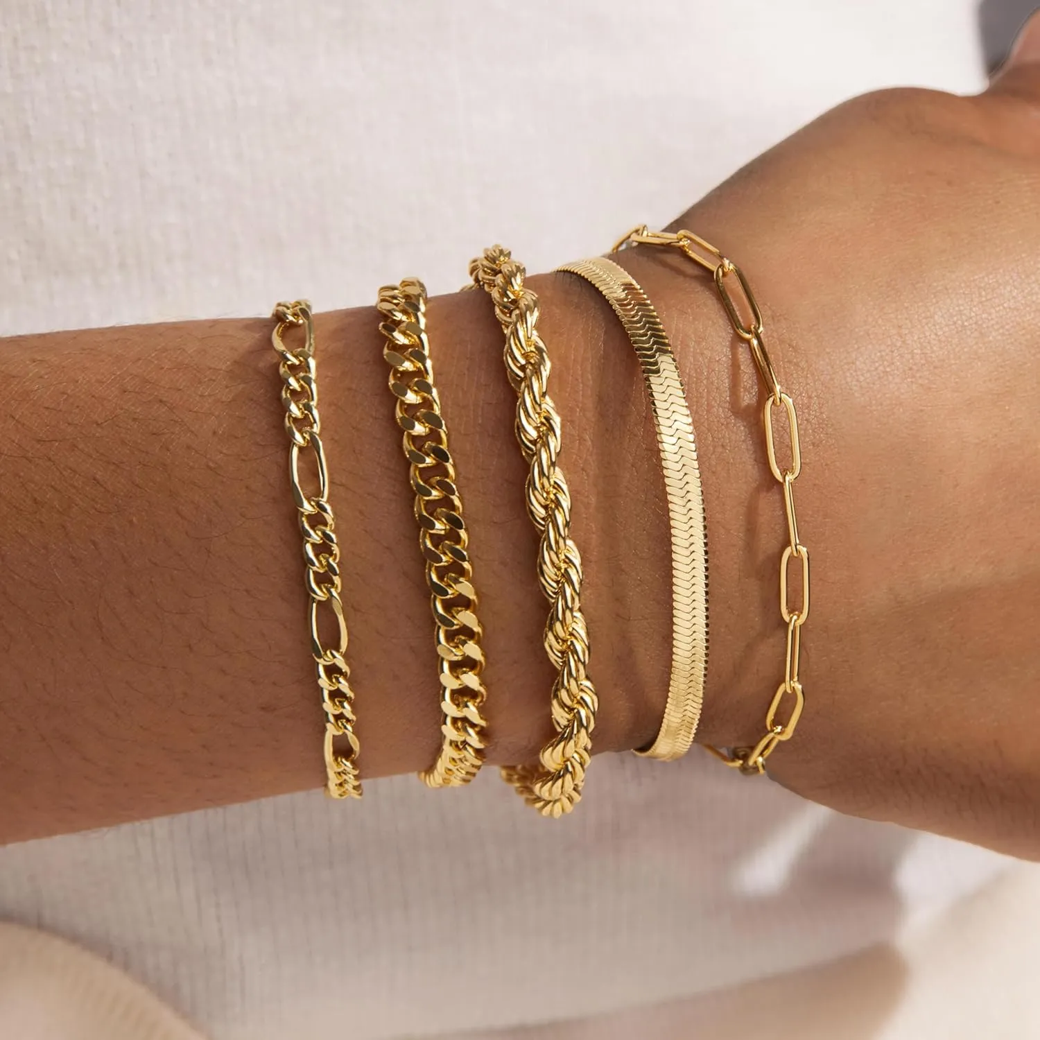 Gold Bracelets for Women,Dainty Bracelets Set for Women Trendy, Gold Bracelets Stack With Beaded, Cuban, Paperclip, Heart, Snake, Rope, Pearl, Cross, Hand Chain, Silver Jewelry Gifts for Women Christmas