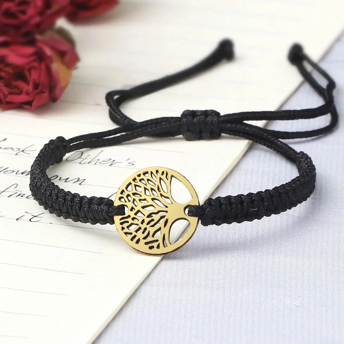 Handmade Braid Rope Bracelets Tree Adjustable Bracelets for Women Men Wrist Bangle Friendship
