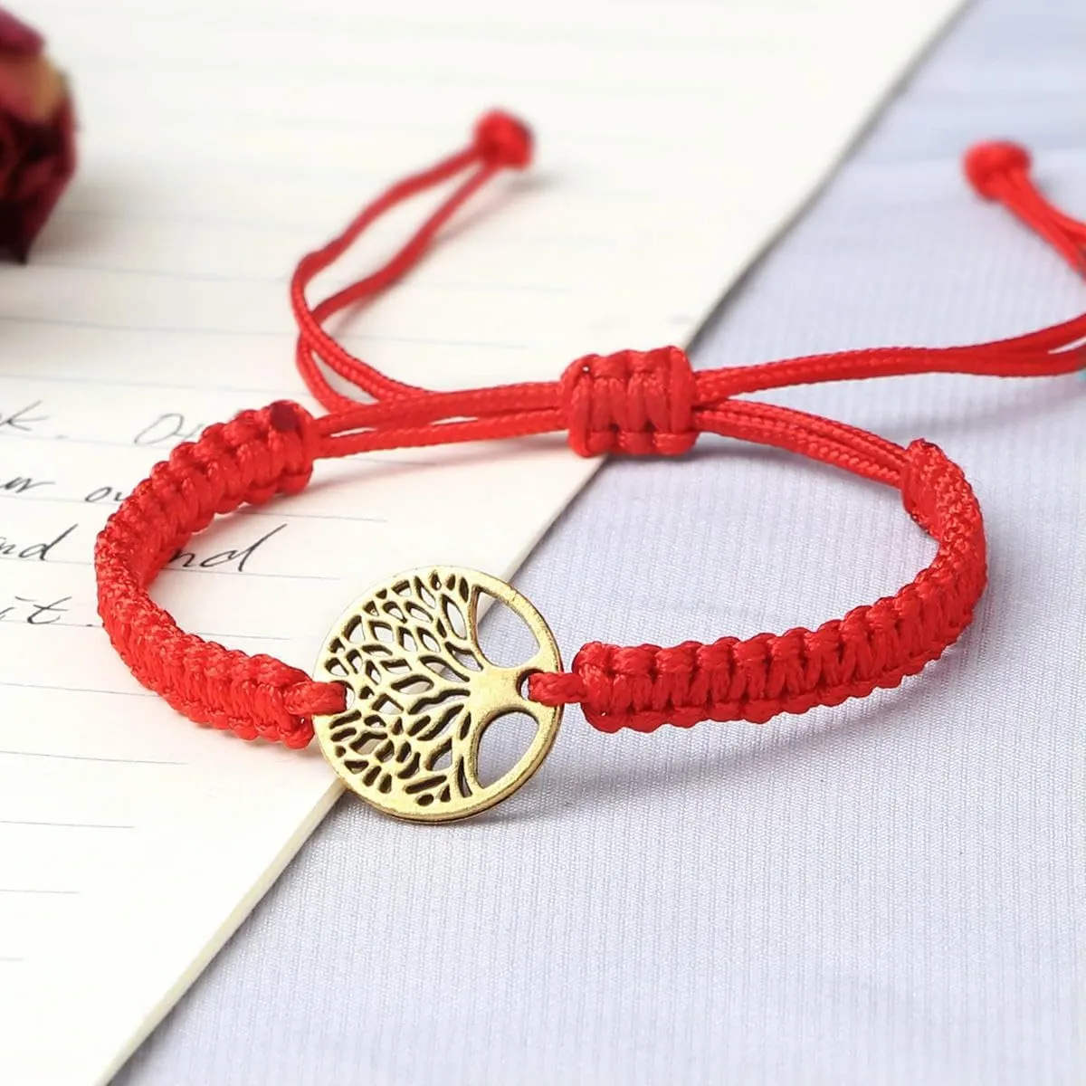Handmade Braid Rope Bracelets Tree Adjustable Bracelets for Women Men Wrist Bangle Friendship