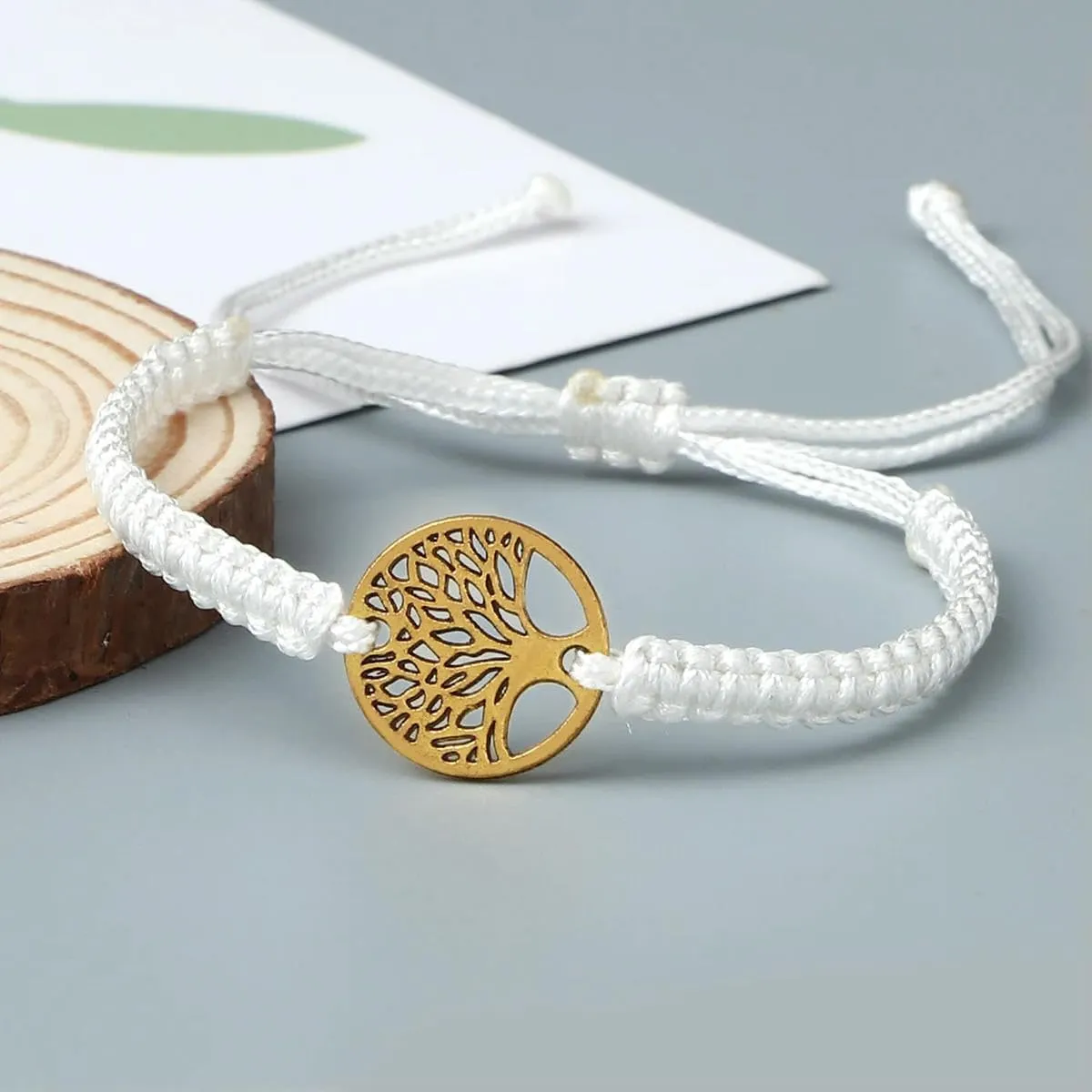Handmade Braid Rope Bracelets Tree Adjustable Bracelets for Women Men Wrist Bangle Friendship