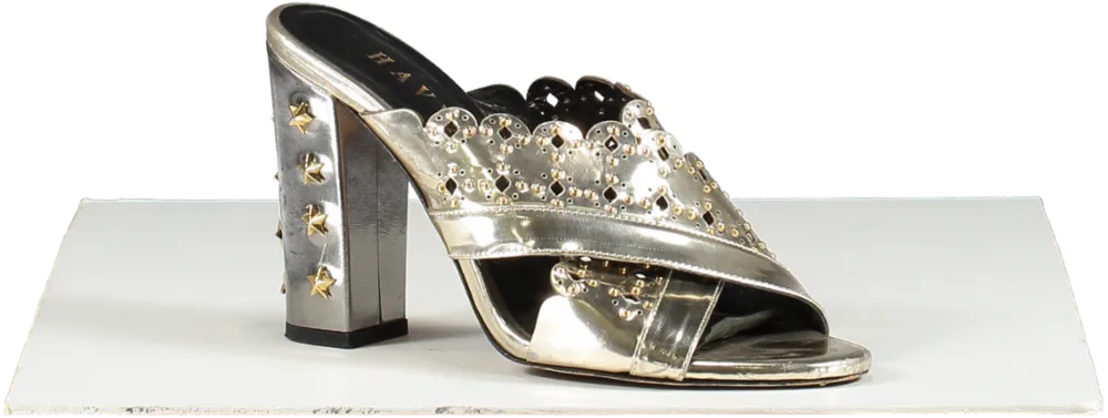 Havva Metallic Embellished Heeled Sandals UK 5 EU 38 