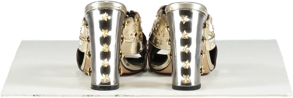 Havva Metallic Embellished Heeled Sandals UK 5 EU 38 