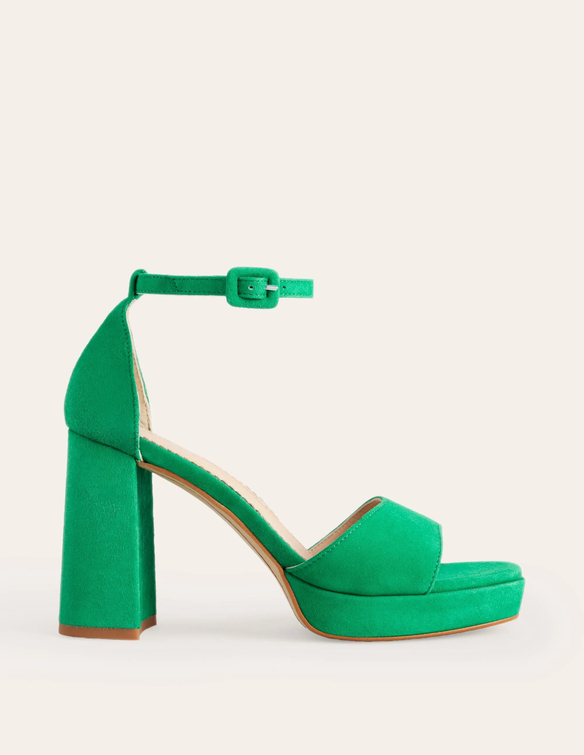 Heeled Platform Sandals-Green