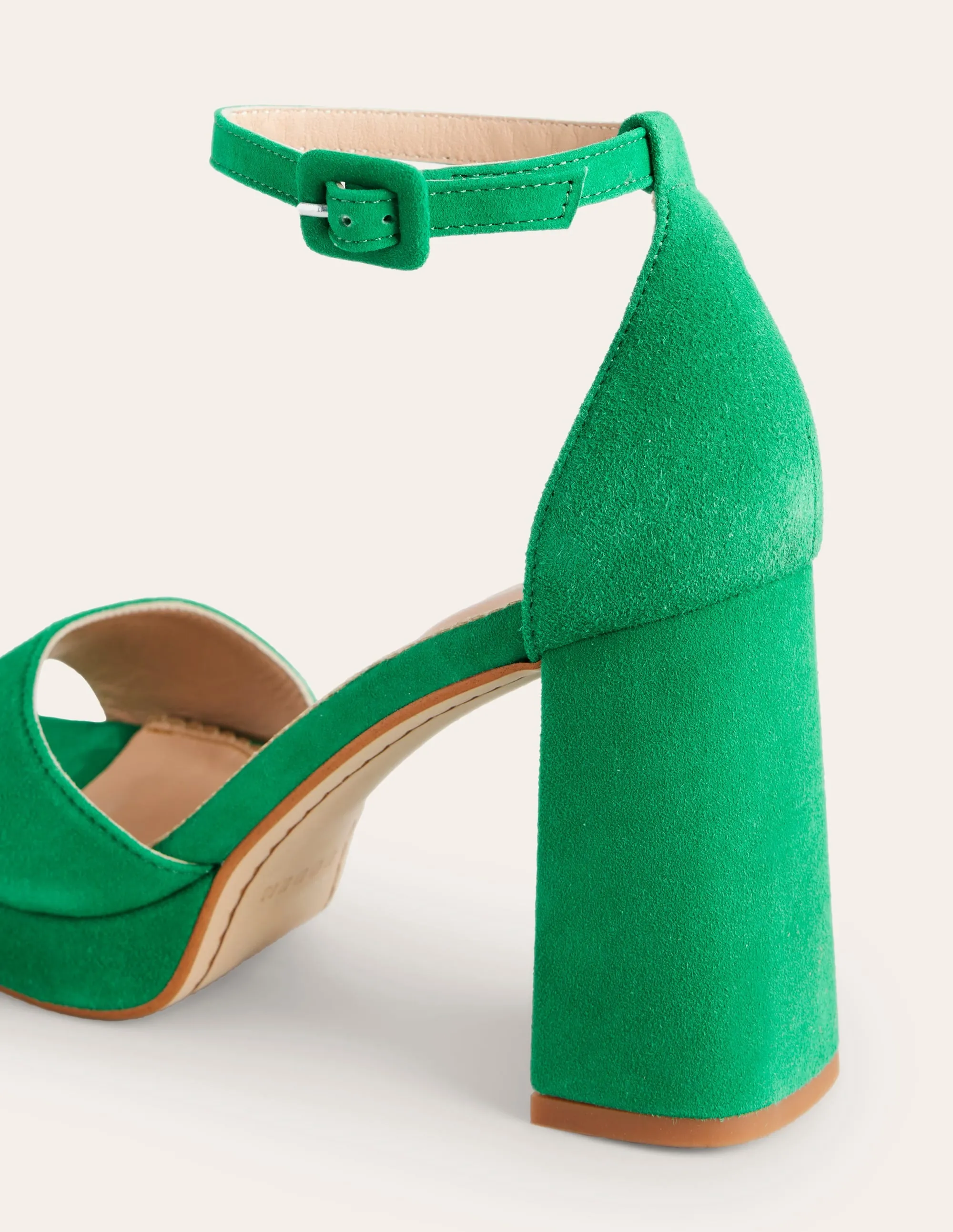 Heeled Platform Sandals-Green