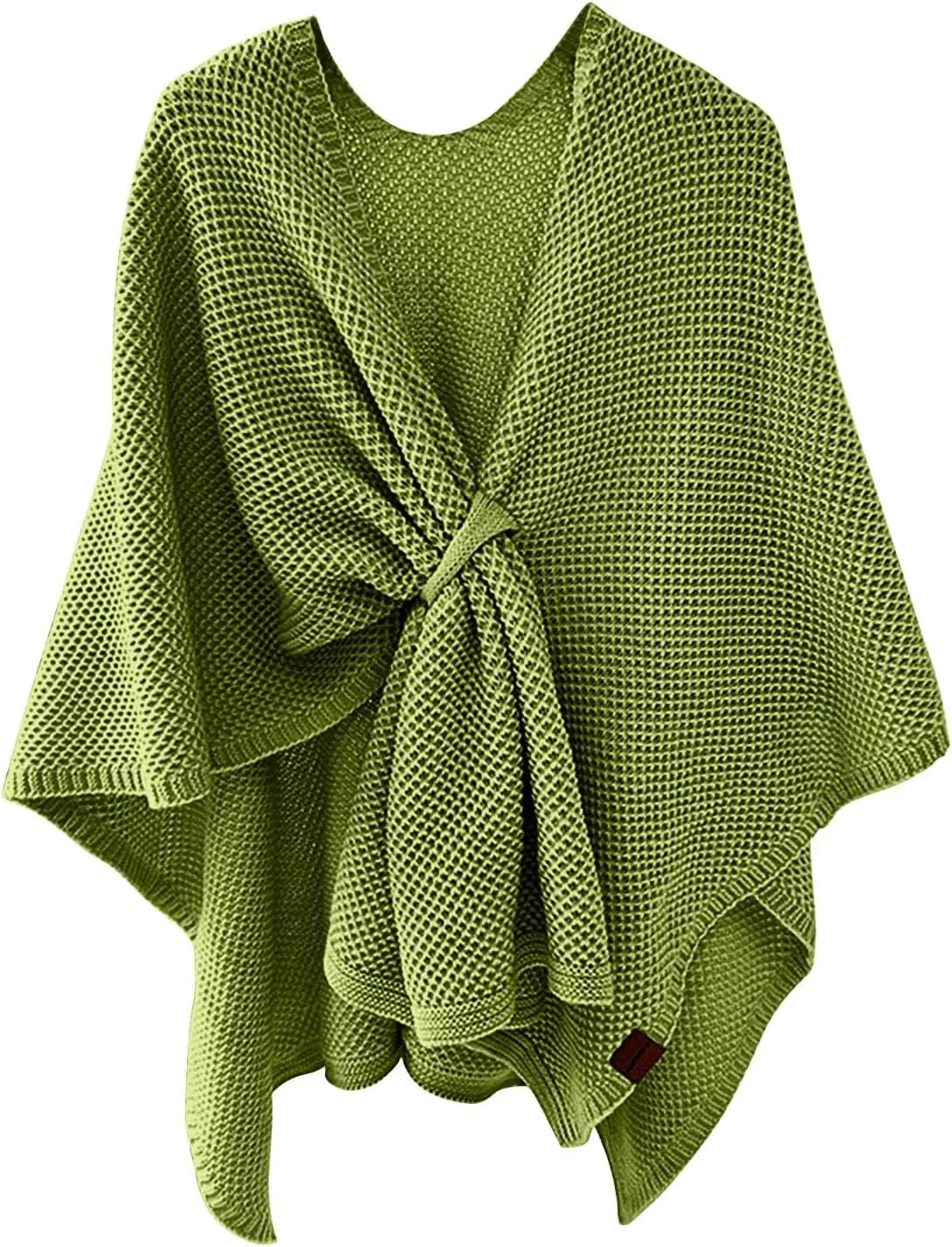 HGps8w Women's Elegant Shawl Wrap - Cross Front Solid Color Poncho Cape - Wrap Topper Knitted Cardigans Sweater Shawls