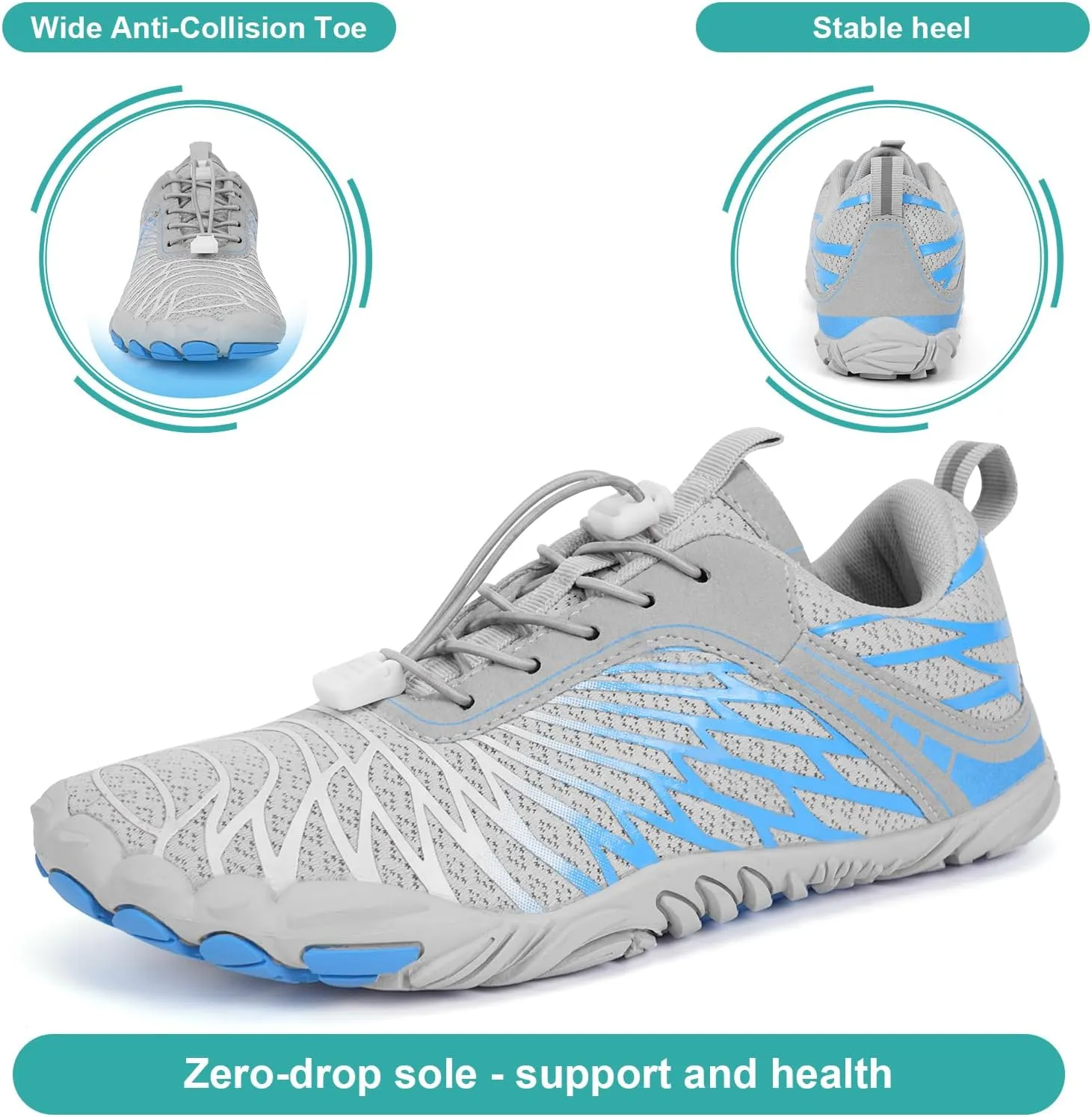 Hike Barefoot Shoes for Autumn Winter, Upgraded Thickened Minimalist Barefoot Shoes Women Men Non-Slip & Wide Toe Zero Drop Athletic Hiking Trail Running Shoe