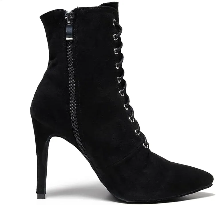 HIPPOSEUS Women's Latin Ballroom Dance Boots Ballroom Salsa Heel Ankle Dance Booties with Zipper,Model 7218