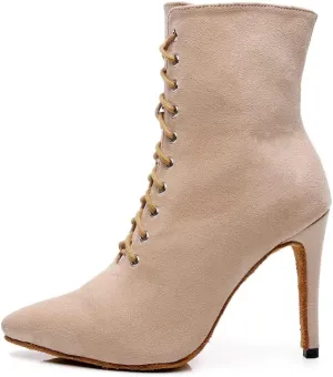 HIPPOSEUS Women's Latin Ballroom Dance Boots Ballroom Salsa Heel Ankle Dance Booties with Zipper,Model 7218
