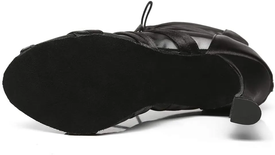 HIPPOSEUS Women's Latin Ballroom Dance Shoes Latin Salsa Ankle Dance Boots