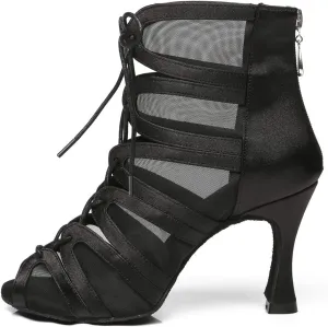 HIPPOSEUS Women's Latin Ballroom Dance Shoes Latin Salsa Ankle Dance Boots