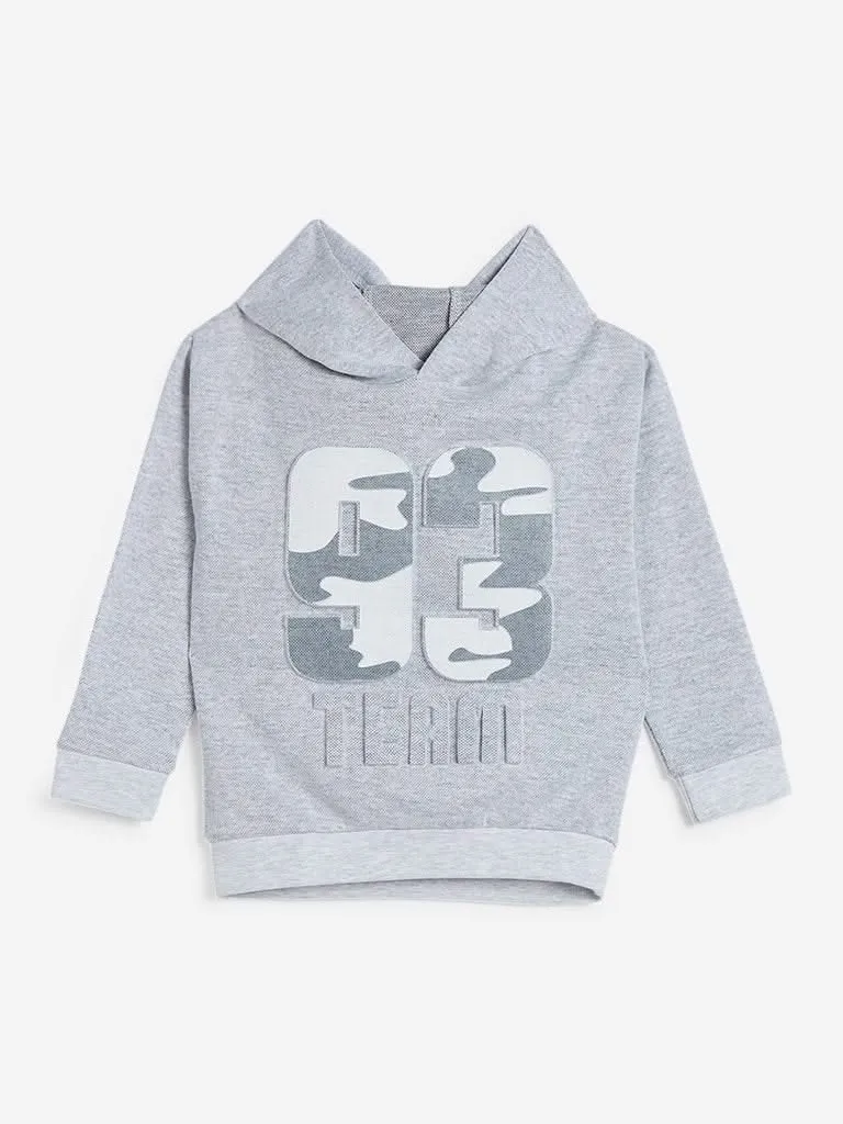 HOP Kids Grey Embossed Design Sweatshirt