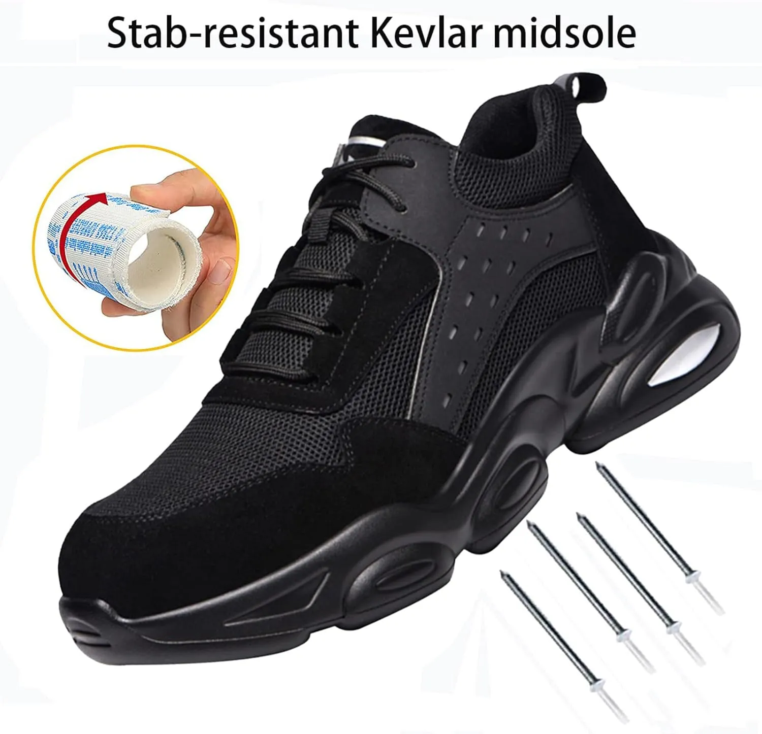 Indestructible Shoes for Women,for Industrial & Construction Site, Drivers, Factories, Kitchens, Gas Stations,