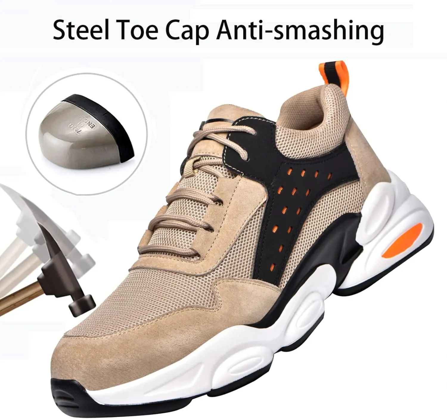 Indestructible Shoes for Women,for Industrial & Construction Site, Drivers, Factories, Kitchens, Gas Stations,