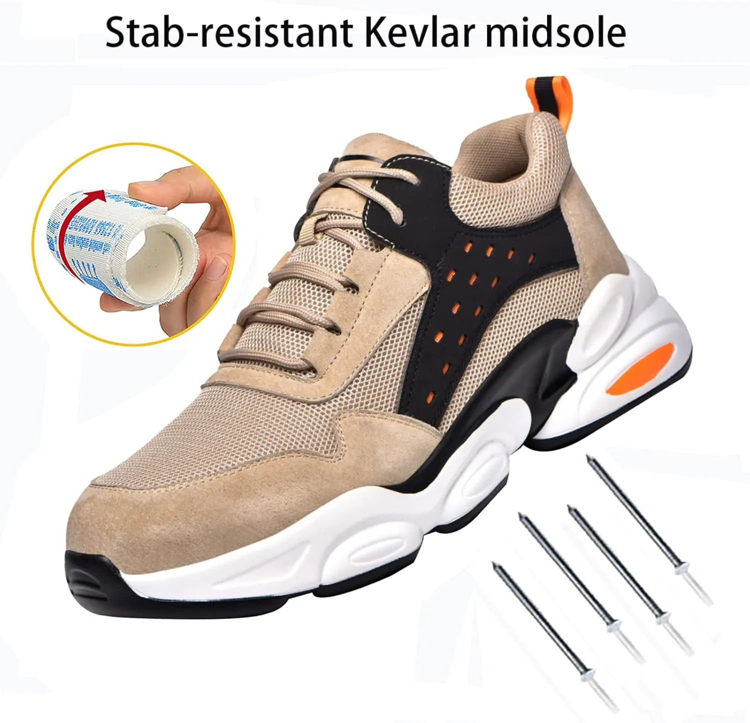 Indestructible Shoes for Women,for Industrial & Construction Site, Drivers, Factories, Kitchens, Gas Stations,