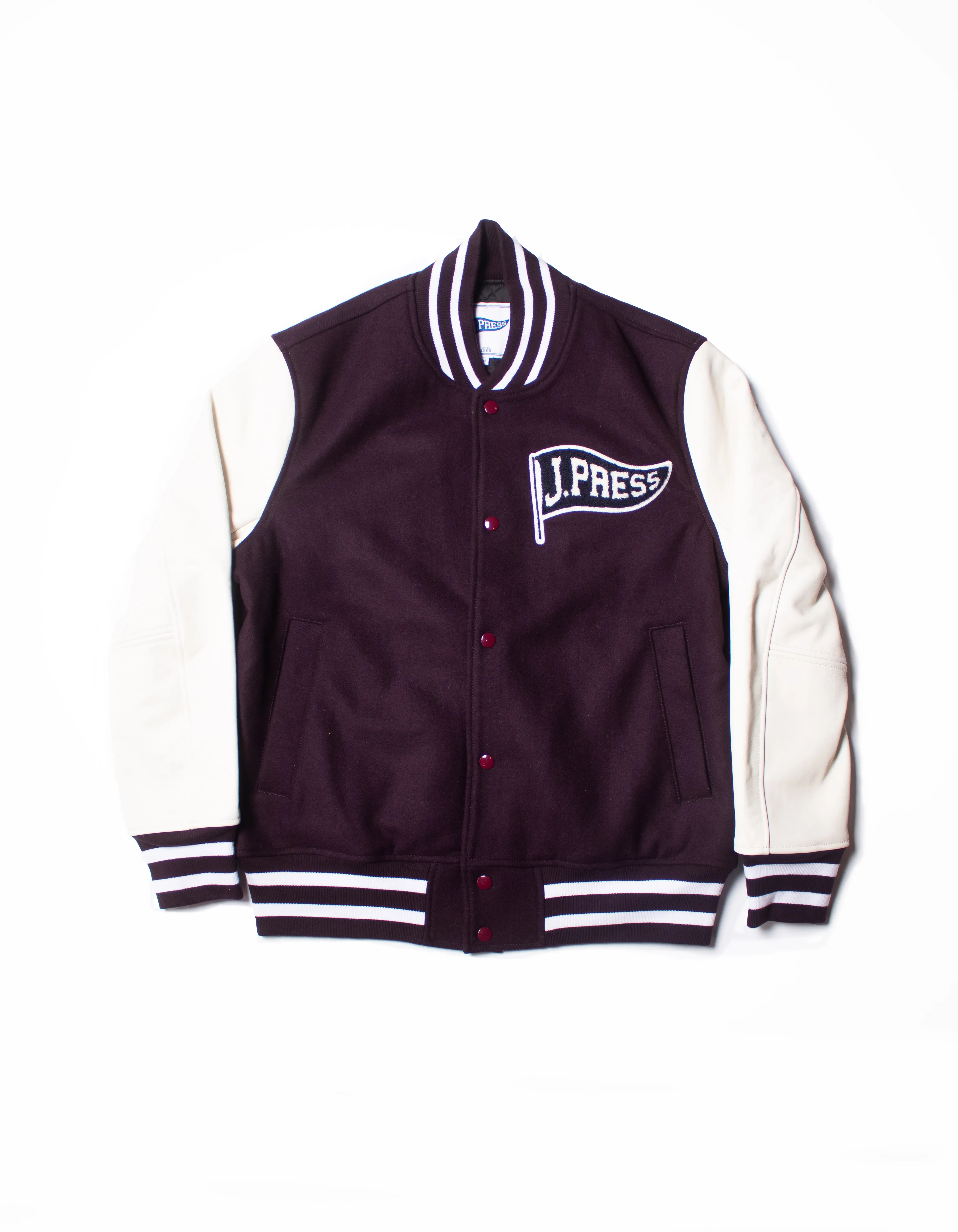 J. PRESS VARSITY JACKET - BURGUNDY
