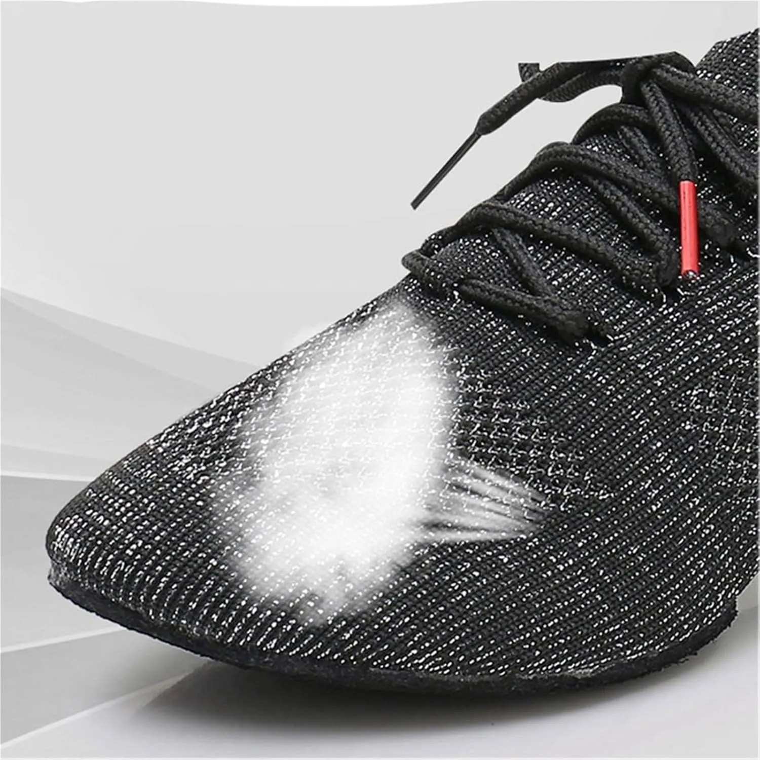 Jazz Dance Shoes Women Line Dancing Shoes Soft Bottom Woman Dance Sneakers Casual Slippers Mesh Knitted Slip-on Female Shoes for Dance Performance(Black1,41)